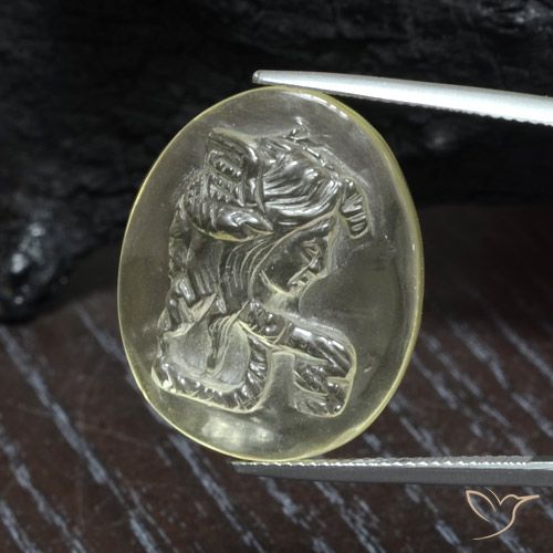 23.79ct Натуральный Светло-желтый Кварц, Овал, Прозрачный