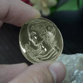 30.49 карата, натуральный Светло-желтый Кварц, Огранка Овал, Прозрачный