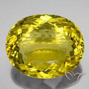 122.85ct Натуральный Средне-темно-желтый Кварц, Овал, Чистота VVS