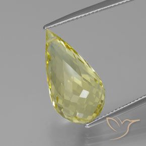 13.13ct Натуральный Светло-желтый Кварц, Бриолет, Чистота VVS