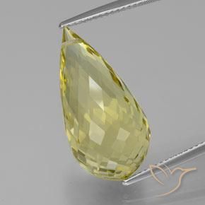 17.36ct Натуральный Светло-желтый Кварц, Бриолет, VVS-VS