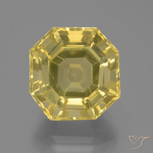 13.70ct Натуральный Светло-желтый Кварц, Изумрудная огранка, VVS-VS