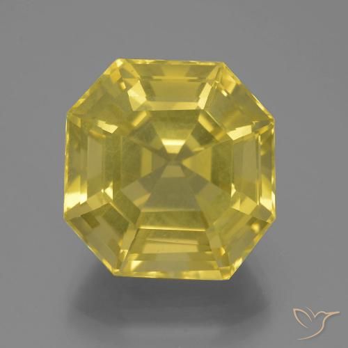 14.80ct Натуральный Светло-желтый Кварц, Изумрудная огранка, VVS-VS