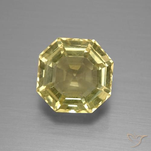 5.02ct Натуральный Палевый Кварц, Изумрудная огранка, Чистота VS