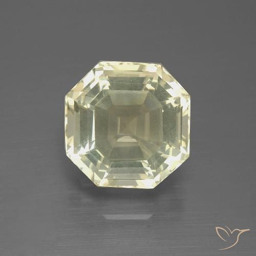 5.08ct Натуральный Палевый Кварц, Изумрудная огранка, VVS-VS