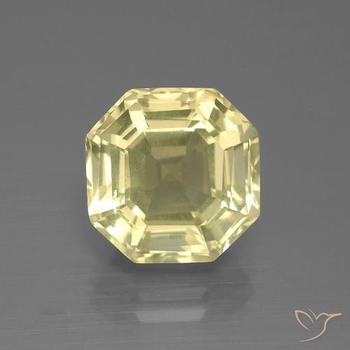 5.27ct Натуральный Палевый Кварц, Изумрудная огранка, VVS-VS