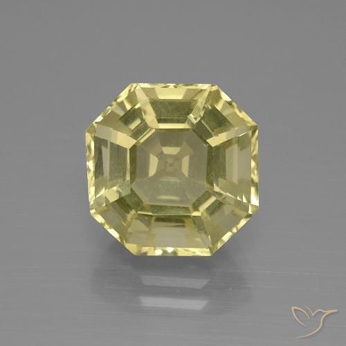 5.37ct Натуральный Светлая Лагуна Жёлтая Кварц, Изумрудная огранка, Чистота VVS