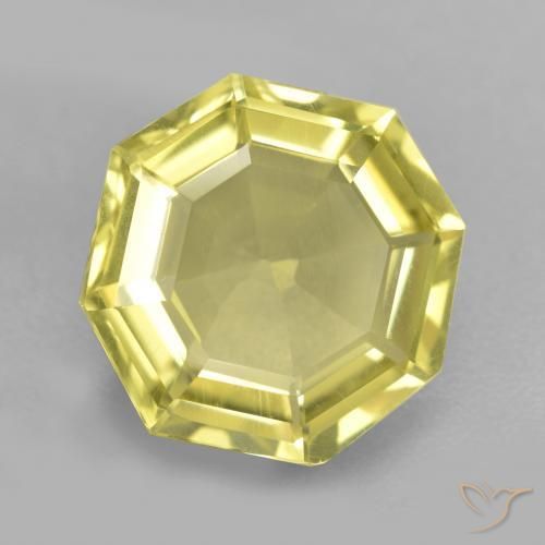 5.01ct Натуральный Средне-светло-желтый Кварц, Изумрудная огранка, Чистота VS