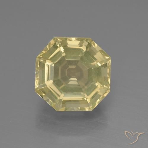 5.28ct Натуральный Палевый Кварц, Изумрудная огранка, VVS-VS