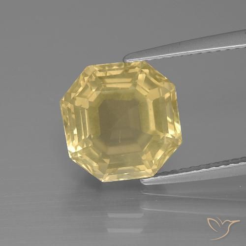 5.31ct Натуральный Теплый желтый Кварц, Изумрудная огранка, Чистота VS