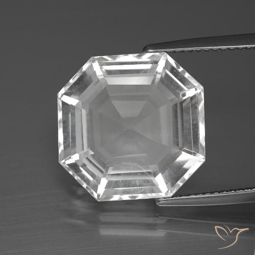 12.34ct Натуральный Ясно Белый Кварц, Изумрудная огранка, Чистота VVS