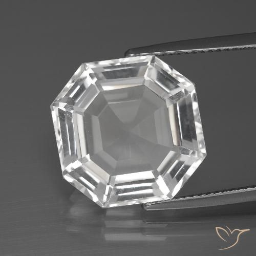 12.51ct Натуральный Ясно Белый Кварц, Изумрудная огранка, Чистота VVS