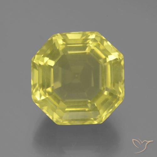 17.33ct Натуральный Светло-желтый Кварц, Изумрудная огранка, VVS-VS