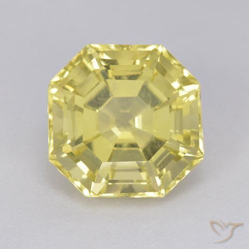 6.06ct Натуральный Светло-желтый Кварц, Изумрудная огранка, Чистота VS