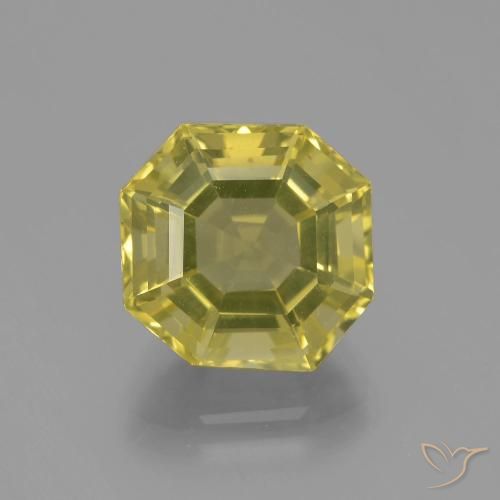 6.08ct Натуральный Темно-желтый Кварц, Изумрудная огранка, Чистота VVS