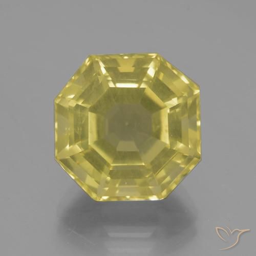 9.13ct Натуральный Палевый Кварц, Изумрудная огранка, VVS-VS