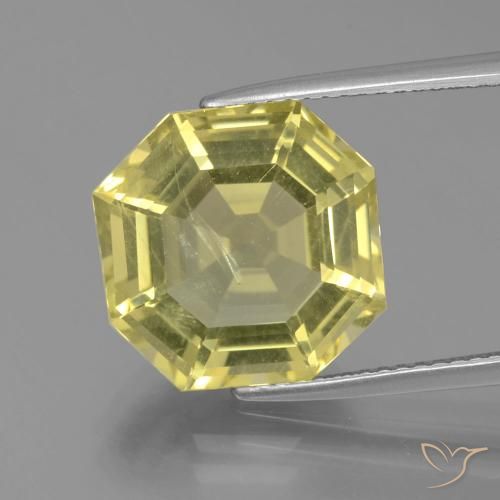 7.95ct Натуральный Средний желтый Кварц, Изумрудная огранка, VS-SI