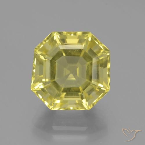 8.34ct Натуральный Палевый Кварц, Изумрудная огранка, Чистота VVS