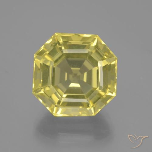 11.40ct Натуральный Светло-желтый ананас Кварц, Изумрудная огранка, Чистота VVS