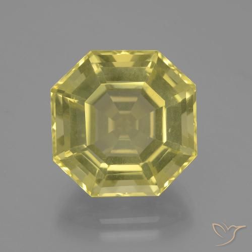 12.01ct Натуральный Светло-желтый ананас Кварц, Изумрудная огранка, Чистота VVS