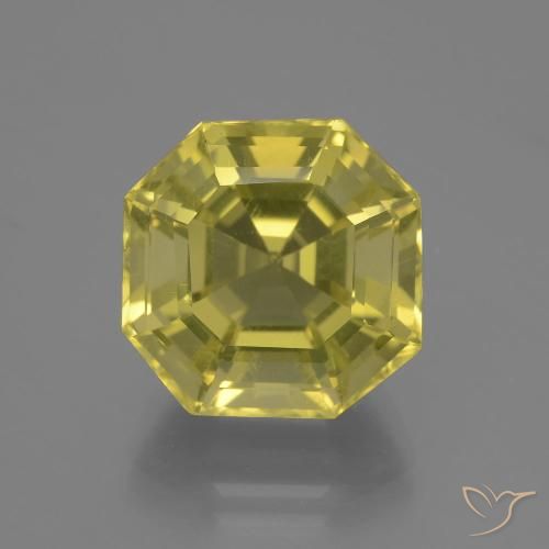 11.44ct Натуральный Светло-желтый Кварц, Изумрудная огранка, VVS-VS