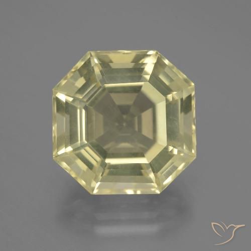 11.54ct Натуральный Средне-светло-желтый Кварц, Изумрудная огранка, Чистота VVS