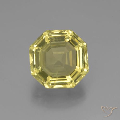 8.16ct Натуральный Светло-желтый Кварц, Изумрудная огранка, Чистота VVS