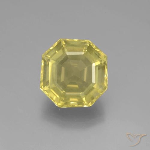 5.65ct Натуральный Светло-желтый Кварц, Изумрудная огранка, VVS-VS
