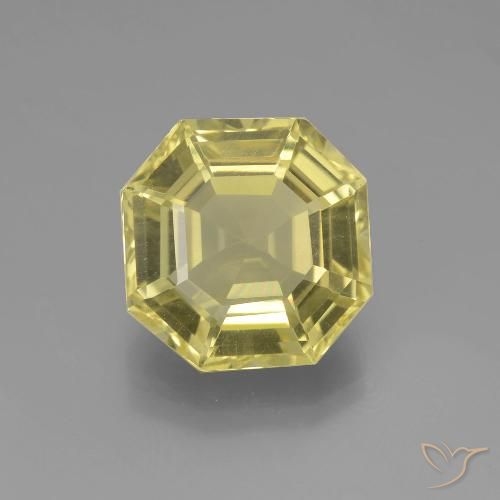 7.35ct Натуральный Светло-желтый ананас Кварц, Изумрудная огранка, VVS-VS
