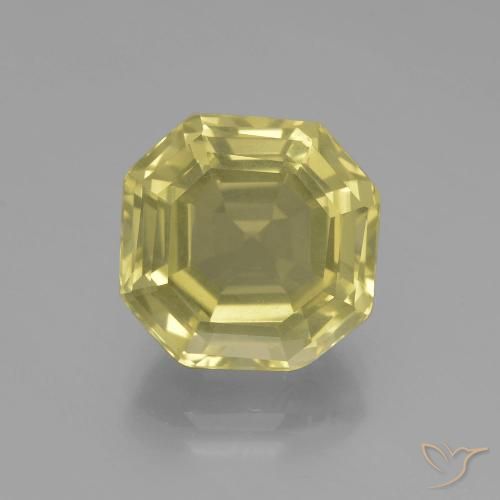 5.54ct Натуральный Светло-желтый Кварц, Изумрудная огранка, VVS-VS