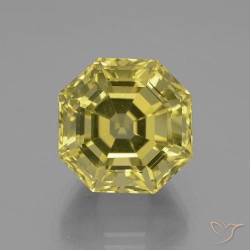 16.49ct Натуральный Средне-светло-желтый Кварц, Изумрудная огранка, VVS-VS