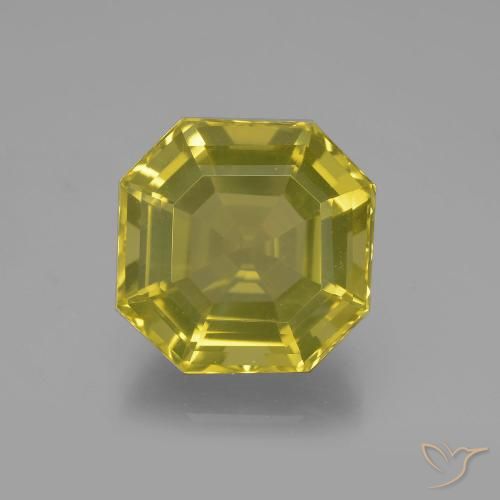 11.35ct Натуральный Средний желтый Кварц, Изумрудная огранка, Чистота VVS