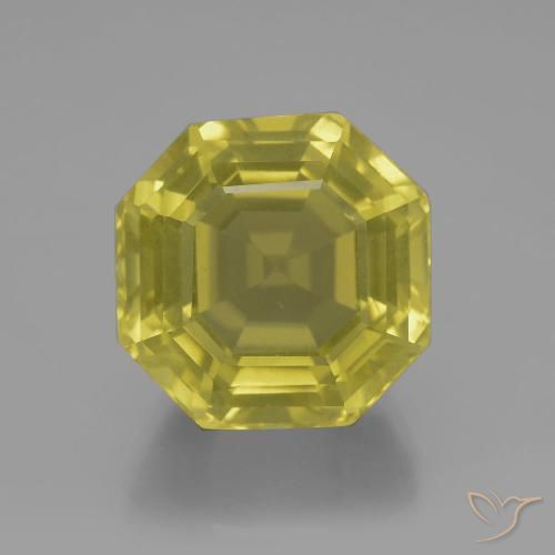 19.09ct Натуральный Средний желтый Кварц, Изумрудная огранка, VVS-VS
