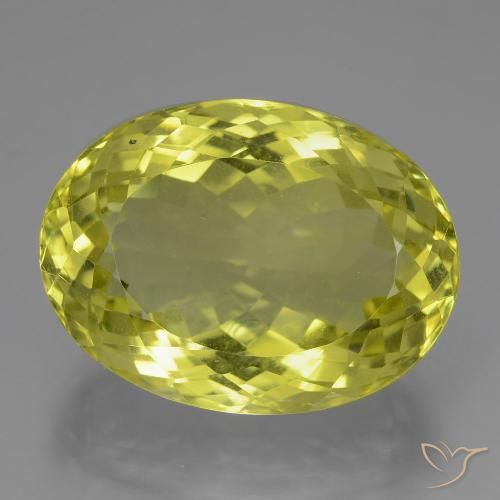 24.36ct Натуральный Средний желтый Кварц, Овал, Чистота VVS
