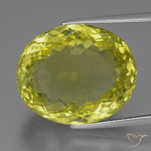 30.47ct Натуральный Средний желтый Кварц, Овал, Чистота VVS