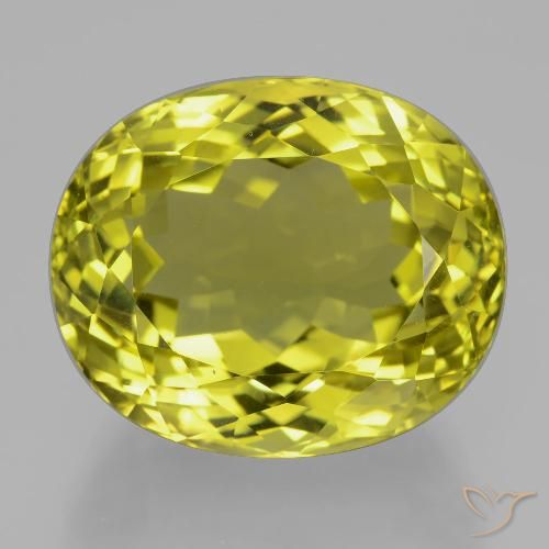 37.71ct Натуральный Средний желтый Кварц, Овал, Чистота VVS