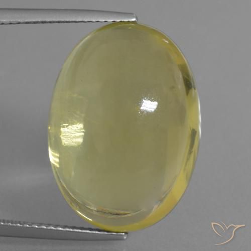 27.59ct Натуральный Светло-желтый ананас Кварц, Овал, Прозрачный