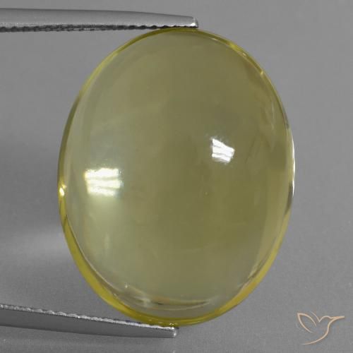 28.53ct Натуральный Светло-желтый Кварц, Овал, Прозрачный