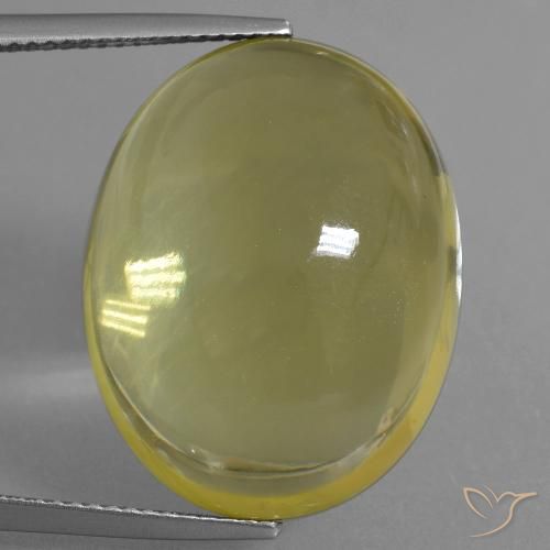 34.30ct Натуральный Светло-желтый Кварц, Овал, Прозрачный