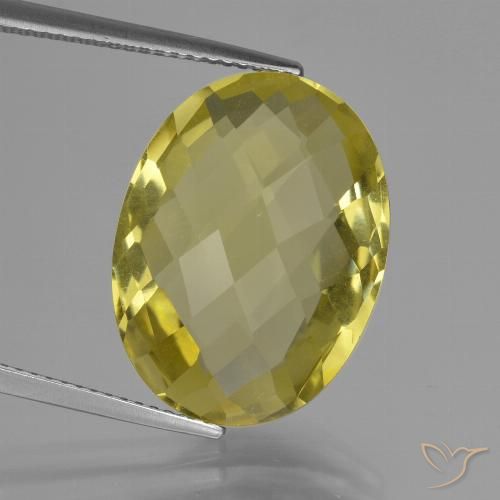 14.16ct Натуральный Светло-желтый Кварц, Овал, Чистота VS
