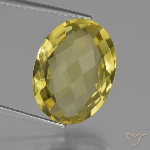 15.41ct Натуральный Светло-желтый Кварц, Овал, Чистота VS