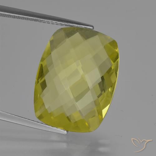 14.01ct Натуральный Светло-желтый Кварц, Подушка, Чистота VVS