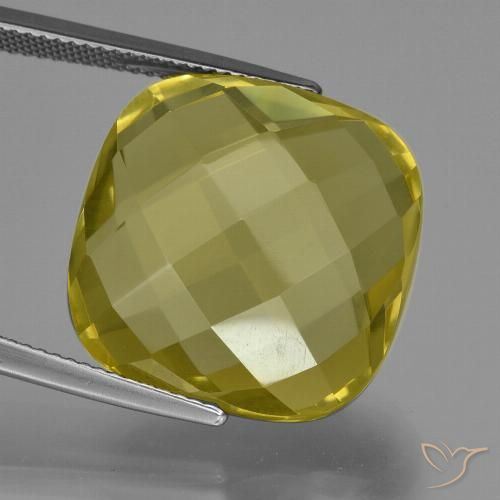 28.20ct Натуральный Светло-желтый Кварц, Подушка, Чистота VVS
