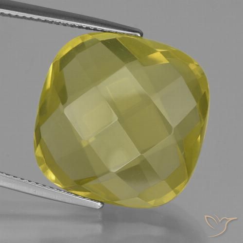 26.94ct Натуральный Средне-светло-желтый Кварц, Подушка, Чистота VVS