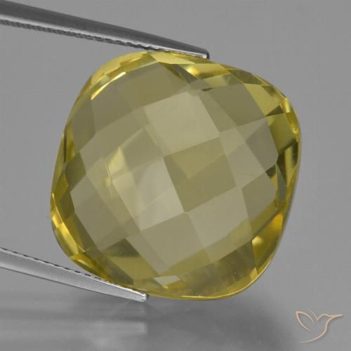 27.43ct Натуральный Светло-желтый Кварц, Подушка, Чистота VVS