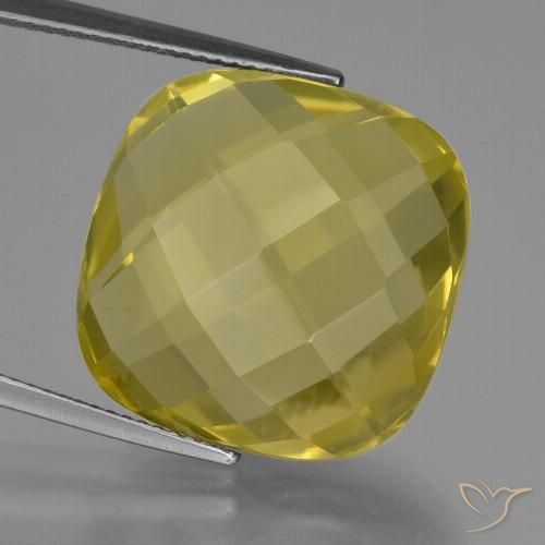 27.14ct Натуральный Светло-желтый Кварц, Подушка, VVS-VS