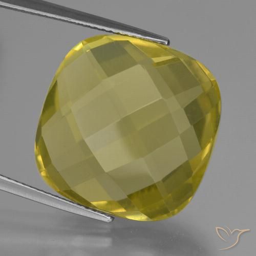 25.93ct Натуральный Средне-светло-желтый Кварц, Подушка, VVS-VS