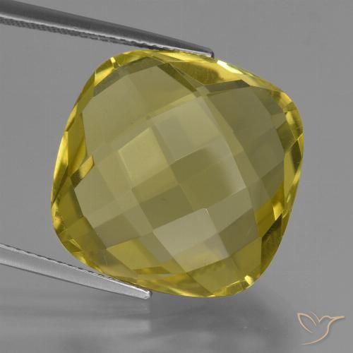 26.11ct Натуральный Средне-светло-желтый Кварц, Подушка, VVS-VS