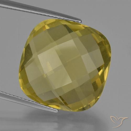 25.51ct Натуральный Светло-желтый Кварц, Подушка, Чистота VVS