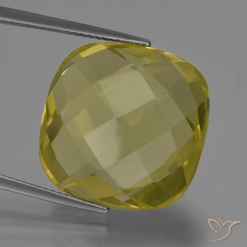 27.19ct Натуральный Светло-желтый Кварц, Подушка, VVS-VS